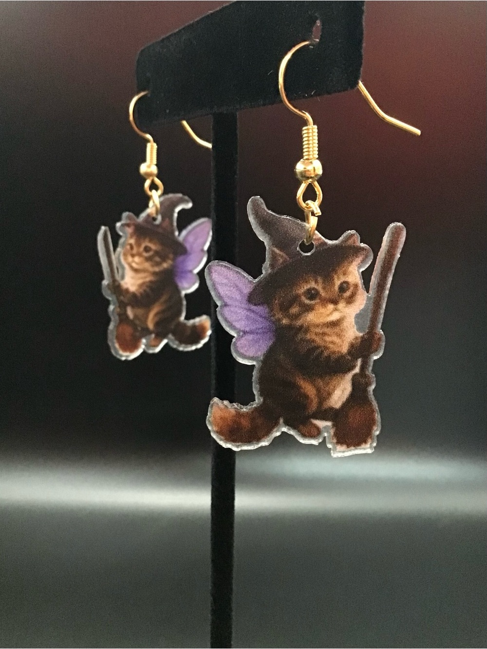Witch Fairy Cat Earrings
